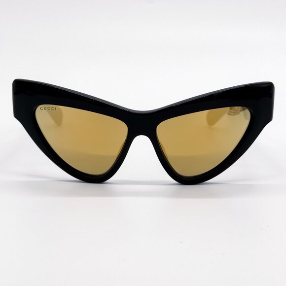 NEW GUCCI GG1294S 002 WOMEN SHINY BLACK GOLD CAT EYE SUNGLASSES GUCCI main image 4